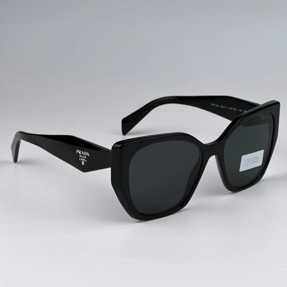 NEW Prada PR19ZS 1AB5S0 Black Dark Grey Women Cat Eye Sunglasses PR 19ZS